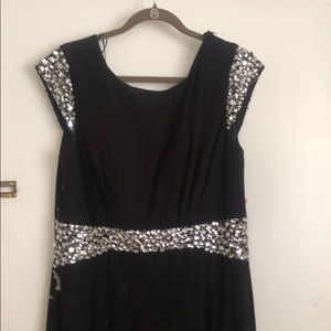 Black evening gown with sparkles